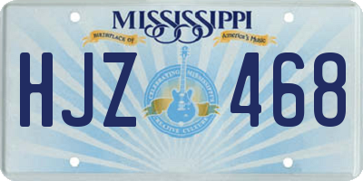 MS license plate HJZ468