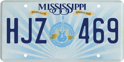 MS license plate HJZ469