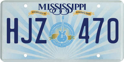 MS license plate HJZ470