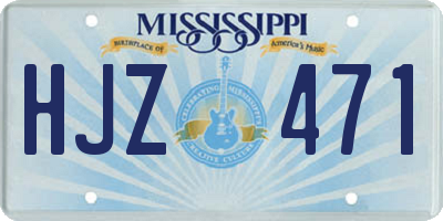 MS license plate HJZ471