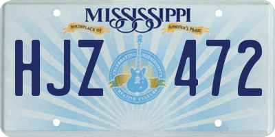 MS license plate HJZ472