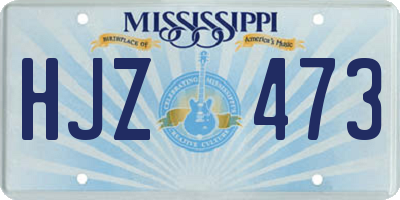 MS license plate HJZ473