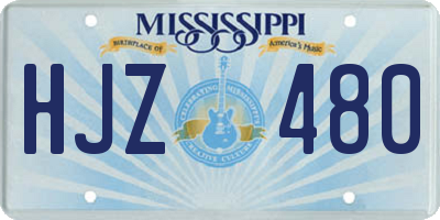 MS license plate HJZ480