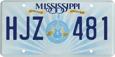 MS license plate HJZ481