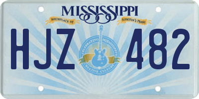MS license plate HJZ482