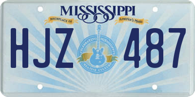MS license plate HJZ487