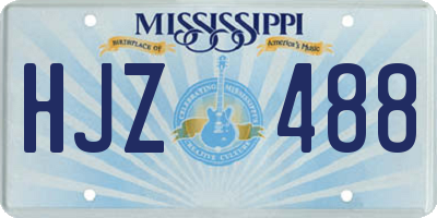 MS license plate HJZ488