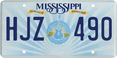 MS license plate HJZ490