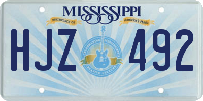 MS license plate HJZ492