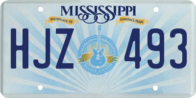 MS license plate HJZ493