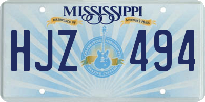 MS license plate HJZ494