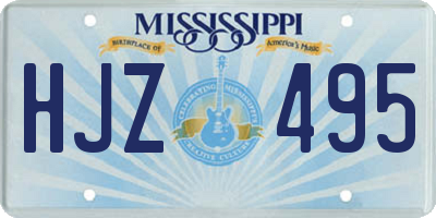 MS license plate HJZ495