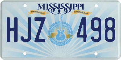 MS license plate HJZ498