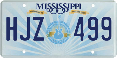 MS license plate HJZ499