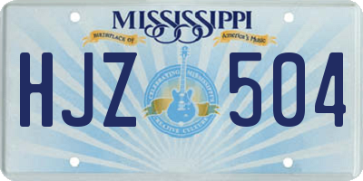 MS license plate HJZ504