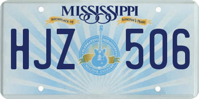 MS license plate HJZ506