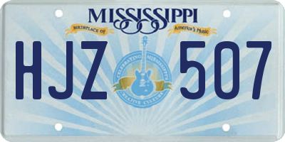 MS license plate HJZ507