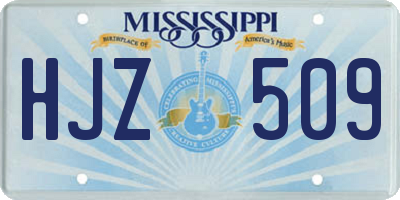 MS license plate HJZ509
