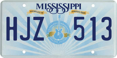 MS license plate HJZ513