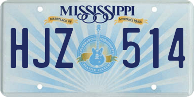 MS license plate HJZ514