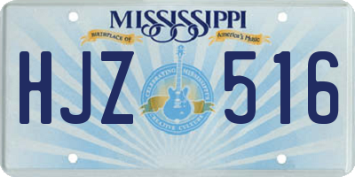 MS license plate HJZ516