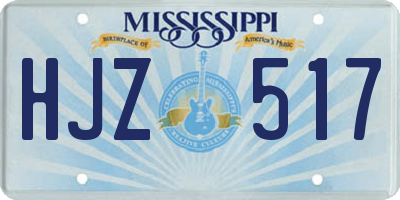 MS license plate HJZ517