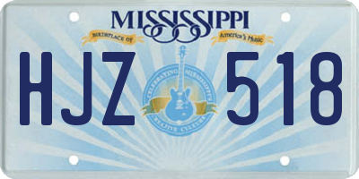 MS license plate HJZ518