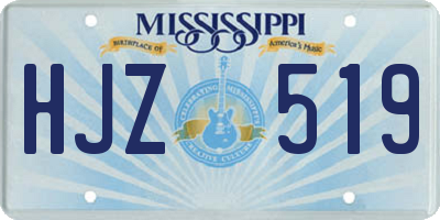 MS license plate HJZ519