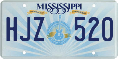 MS license plate HJZ520