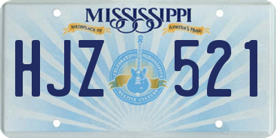 MS license plate HJZ521