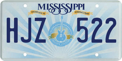 MS license plate HJZ522