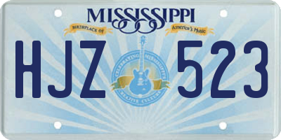 MS license plate HJZ523