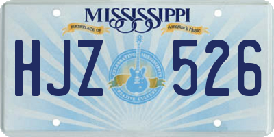 MS license plate HJZ526