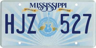 MS license plate HJZ527