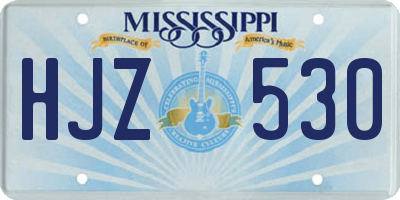 MS license plate HJZ530