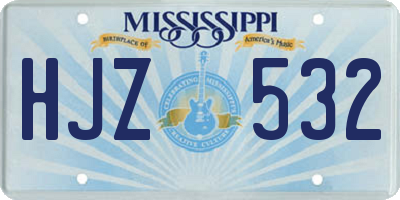 MS license plate HJZ532