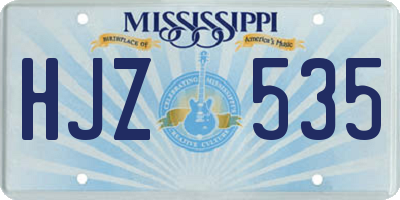 MS license plate HJZ535