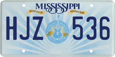 MS license plate HJZ536
