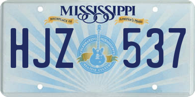 MS license plate HJZ537