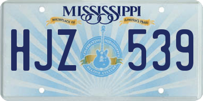 MS license plate HJZ539