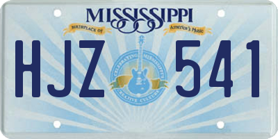 MS license plate HJZ541