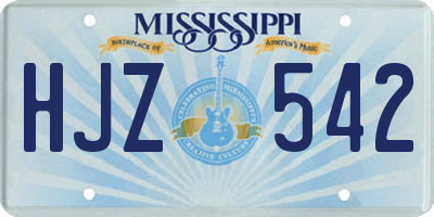 MS license plate HJZ542