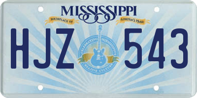 MS license plate HJZ543