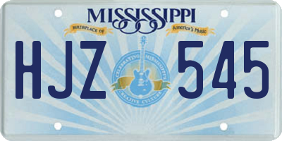 MS license plate HJZ545