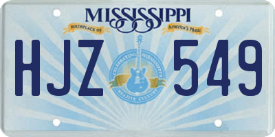 MS license plate HJZ549