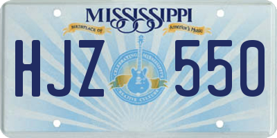 MS license plate HJZ550