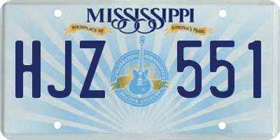 MS license plate HJZ551