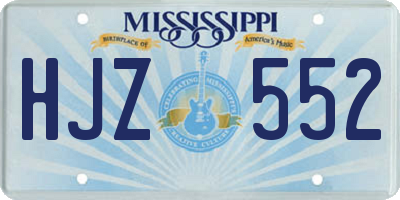 MS license plate HJZ552