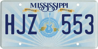 MS license plate HJZ553