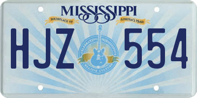 MS license plate HJZ554